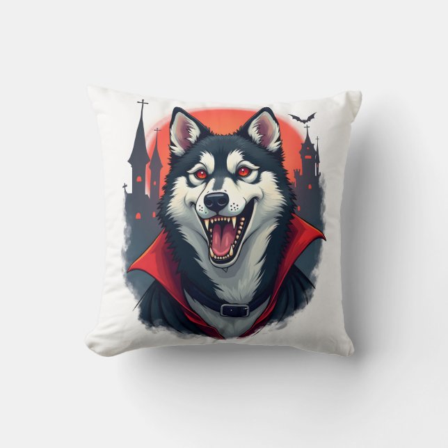 Almofada Mordida de Husky Vampiro (Frente)