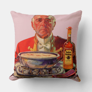 Almofada Mordomo de 1937 com uísque de bandeja e Ouro