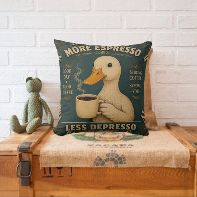 Almofada More Espresso Less Depresso Coffee Lover (Criador carregado)