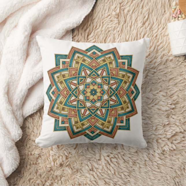 Almofada Moroccan Zellij Tile Art Pillow (Cobertor)
