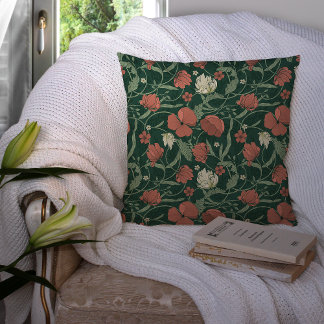 Almofada Morris Garden Verde e Red Floral