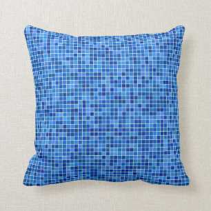 Almofada Mosaico azul do pixel