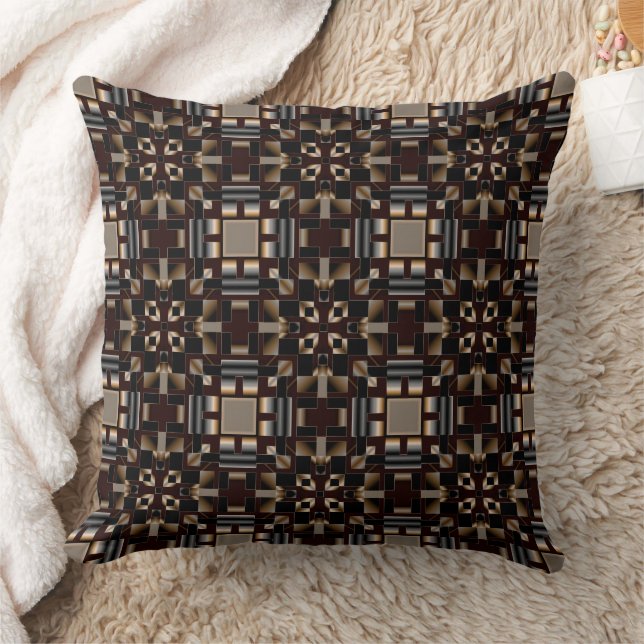 Almofada Mosaico Black Ivory Brown Deco (Cobertor)