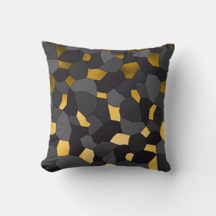 Almofada Mosaico cinzento e preto do ouro à moda elegante