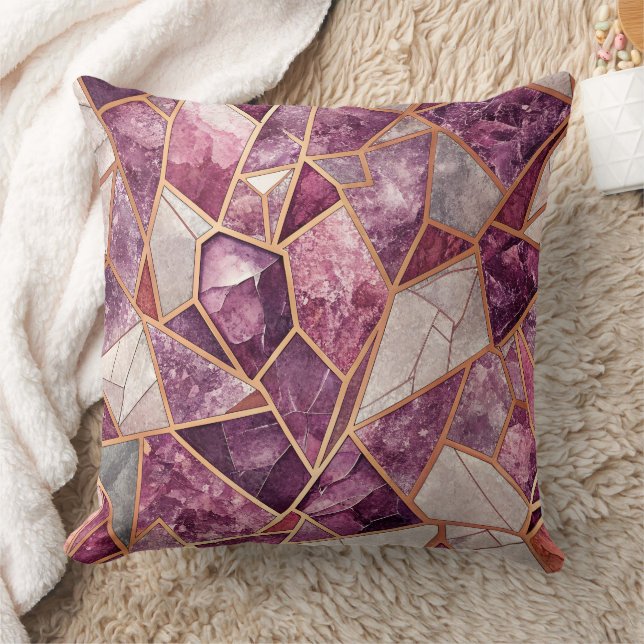 Almofada Mosaico de Ámbar – Vidro Rachado - Roxo (Cobertor)
