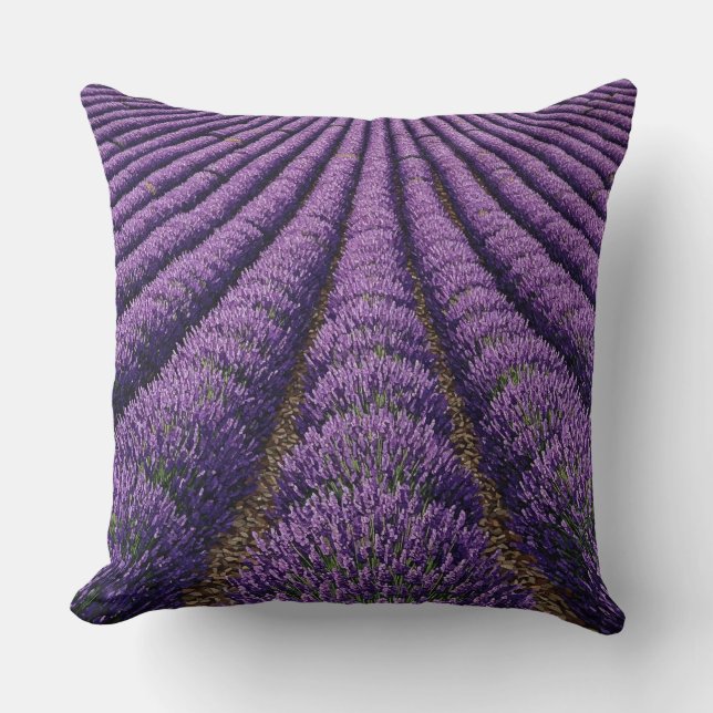 Almofada Mosaico de campo de lavanda (Frente)