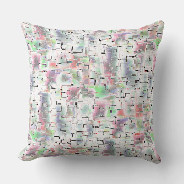 Almofada Mosaico de papel em cores opacas e garoa pequena (Frente)