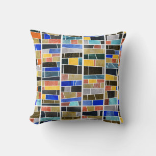 Almofada Mosaico de vidro abstrato: textura de alta resoluç