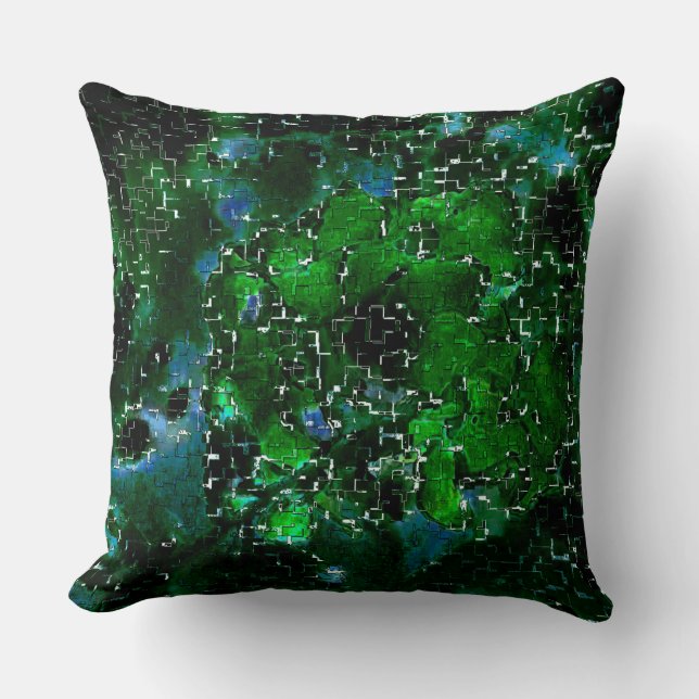 Almofada Mosaico defeituoso da foto noturna de lagoa de águ (Frente)