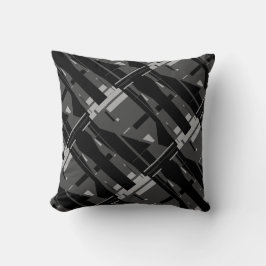 Almofada Mosaico Diagonal Negro de Cinza do Mediterrâneo