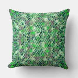 Almofada Mosaico em triângulos esverdeados com tons gradien
