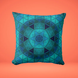 Almofada Mosaico - Flor de Mandala - Azul