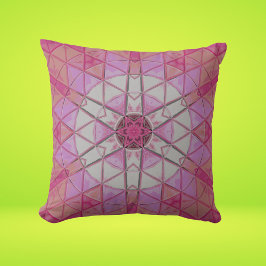 Almofada Mosaico Flor de Mandala, rosa e branco