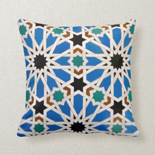Almofada Mosaico marroquino azul brilhante