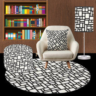 Almofada Mosaico Moderno Negro E Branco
