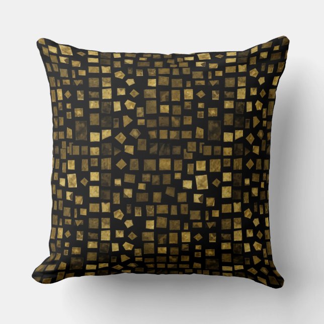 Almofada Mosaico ouro por Natasha Us (Frente)