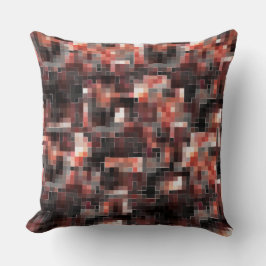 Almofada Mosaico quadrado estilo azulejo virtual em castanh