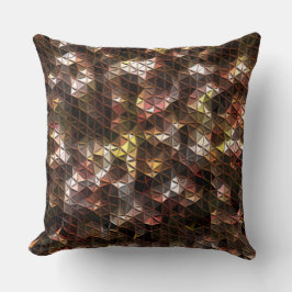 Almofada Mosaico triangular castanho com alivio leve
