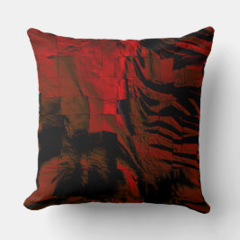 Almofada Mosaico vermelho escuro com entalhe leve e cetim