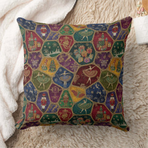 Almofada Mosaico Vintage de Noz Nutcracker Ballet Natal Per