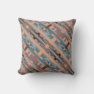 Almofada Mosaicos Grandes Diagonais Terracotta Turquesa Cas