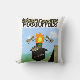 Almofada Mosquitos de Wisconsin Cartoon - Acampamento por T