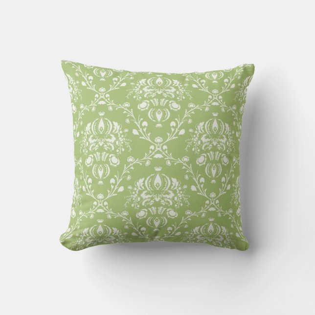 Almofada Moss Green Damask (Frente)