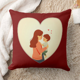 Almofada Mother and Child Love Illustration – Warm Family