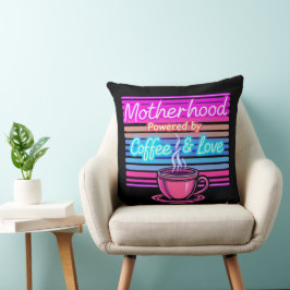 Almofada Motherhood Powered by Coffee | Dia de as mães engr