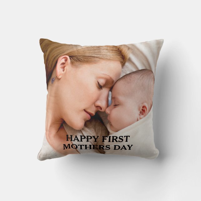 Almofada mothers day  cute heart photo Throw Pillow (Verso)