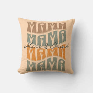 Almofada Mother's Day Natural Color Mama Kids Name T-Shirt