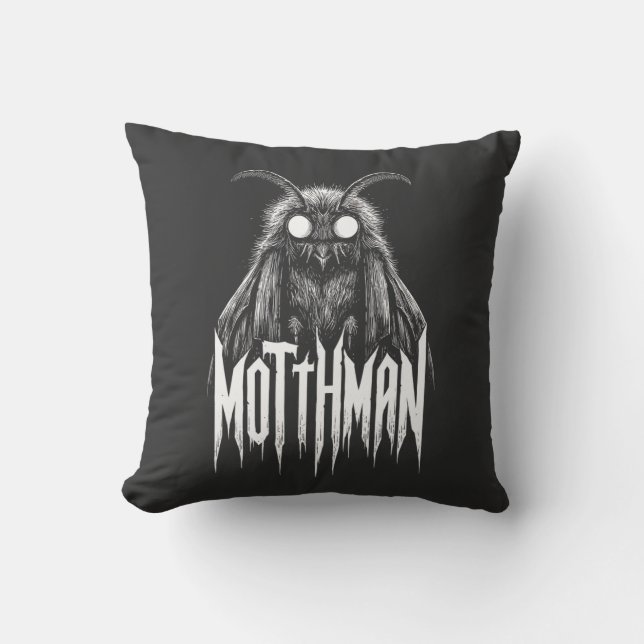 Almofada Mothman Cryptid Horror Gothic Paranormal Creature  (Frente)