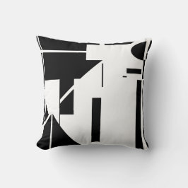 Almofada Motif Abstrato branco preto, com aspecto humano