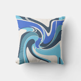 Almofada Motif Arranjado Branco Azul Brilhante e Real