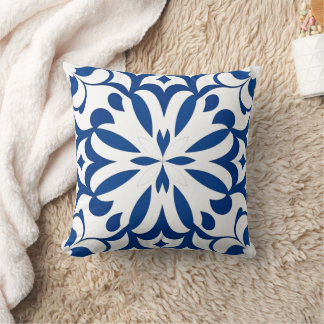 Almofada Motif bleu sur fond blanc