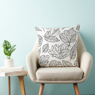 Almofada Motif Feuilles Botaniques - Élégant Design Naturel
