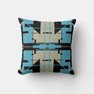 Almofada Motif Geométrico Mágico Negra Azul Azul-Azul-Teal