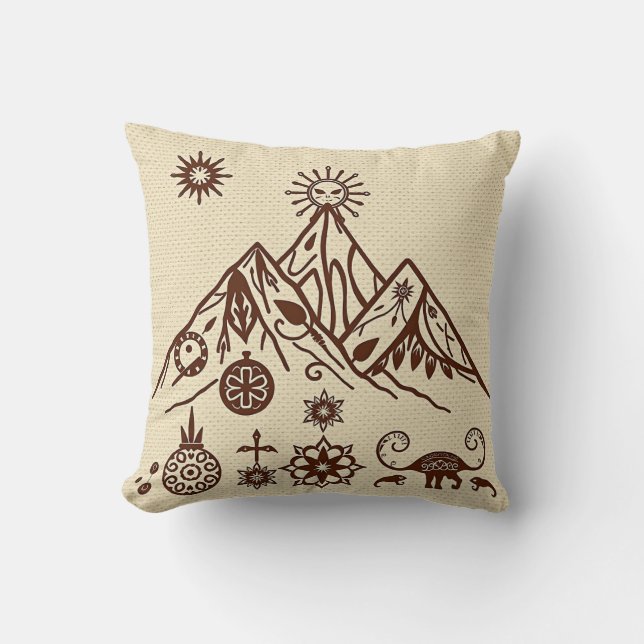 Almofada Motifs Montanhosos Célticos e Inuit Inspirados (Frente)