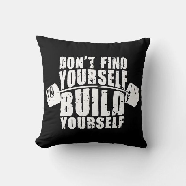 Almofada Motivação de Workout - Construa-se - Barbell (Frente)