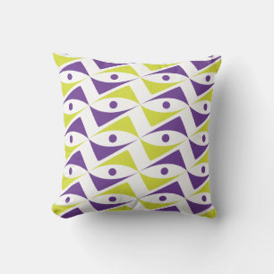 Almofada Motivo moderno roxo & Chartreuse verde-amarelo