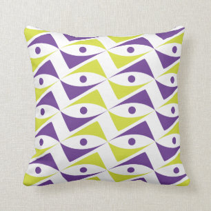 Almofada Motivo moderno roxo & Chartreuse verde-amarelo