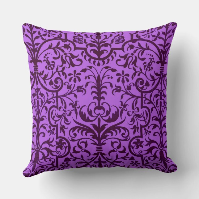 Almofada motivo vitoriano em roxo (Verso)