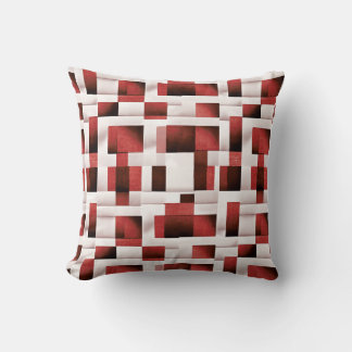 Almofada Motivo Xadrez Artístico Vermelho | Padrão Geométri