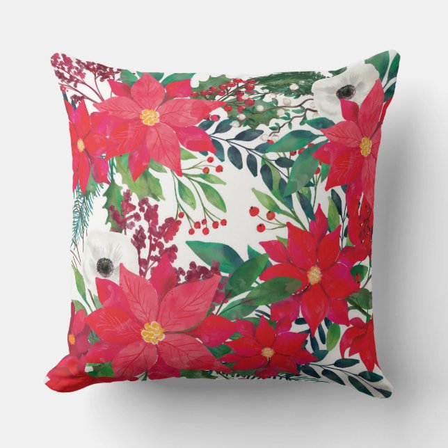 Almofada Motivos florais para a época de Natal (Frente)