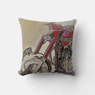 Almofada Motociclo Vintage Red & Chrome
