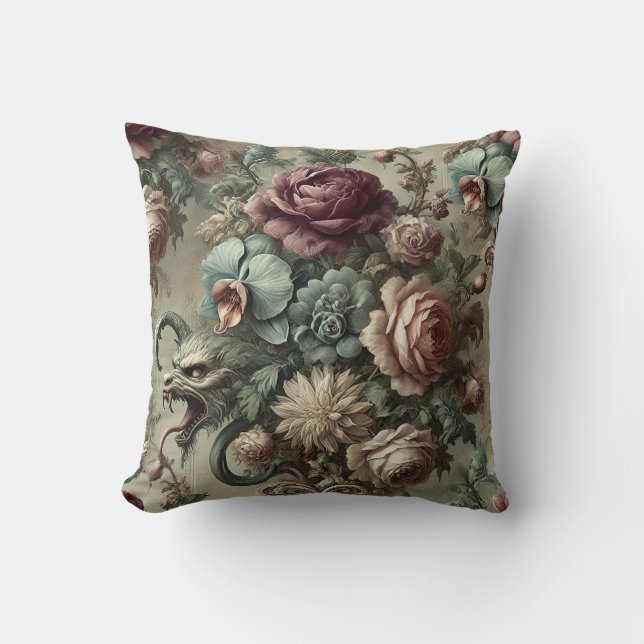 Almofada Motografia - Travesseiro decorativo Barroco Floral (Frente)