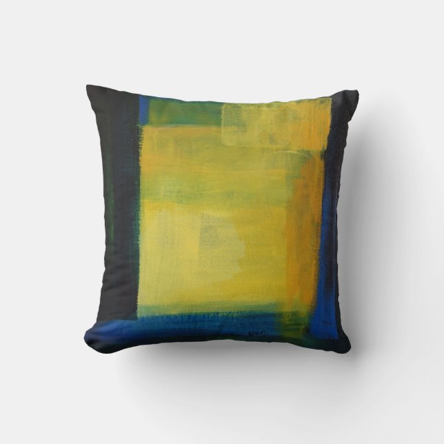 Almofada ""Movimento" Blue e Yellow Throw Cushion (Frente)