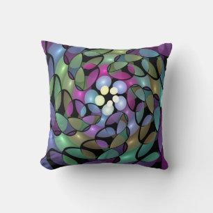 Almofada Movimentos Coloridos Abstrato Trippy Fractal Art
