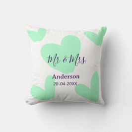 Almofada Mr & Mrs add family name date year wedding favor 