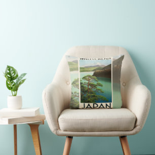 Almofada Mt Fuji Japão Poster de viagens Vintage Art